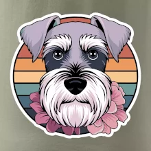 Knírač - fenka a květiny