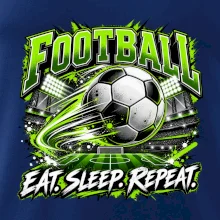 Fotbalový míč a stadion eat sleep repeat