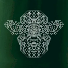 Steampunk včela černobílá