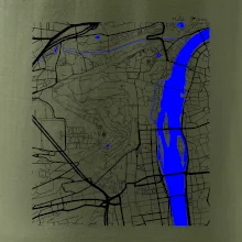 Praha Malá Strana - Mapa s vodními toky