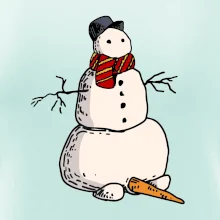 Sněhulák se spadlým nosem