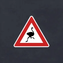 Dopravní značka - Pozor pštros
