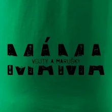 Černý nápis máma a jména dětí