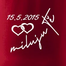 Mikina miluju tě s datumem na rukávu