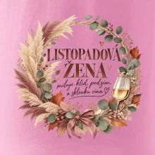 Listopadová žena s bílým vínem v boho věnci
