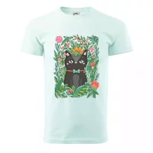 Kočka s květy malovaná