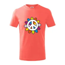 Peace symbol s kreslenou květinou