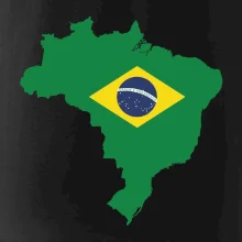 Brazílie vlajka v mapě