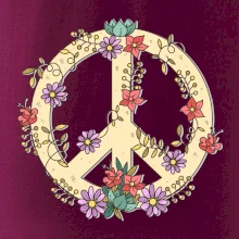 Peace symbol pískový