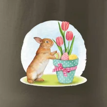 Velikonoční zajíček tulipány