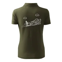 Kreslený lyžař na horách