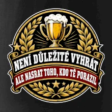 Není důležité vyhrát - pivní pohár a zlatý vavřín