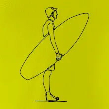 Surfař stojící jedním tahem