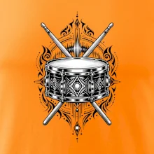 Ornamentální buben s paličkami - černobílý symbol