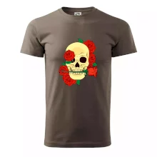 Lebka držící růži