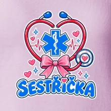Sestřička - kreslený kříž a srdce