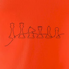 Šachové figurky v řadě - obrys