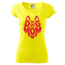 Dog mom nápis v hlavě