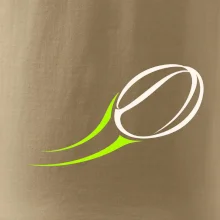 Minimalistický ragbyový míč v pohybu