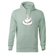 Kuře sedící na bitcoinovém hnízdě