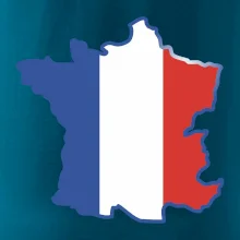 Francouzská vlajka mapa obrys