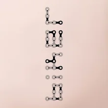 Biker nápis na výšku řetěz