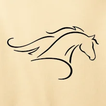 Kůň - bežící silueta hlavy