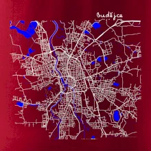 Budějce  - Mapa s vodními toky