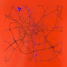 Olomouc - Mapa s vodními toky