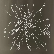 Černobílá mapa Vizovice