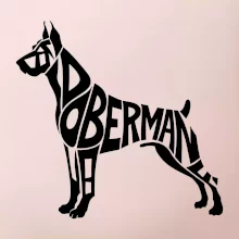 Doberman - nápis v tělě