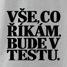 Vše co říkám bude v testu