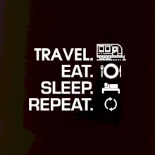 Eat sleep travel - Velký  přívěs