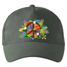 Peace symbol prorostlý květinami