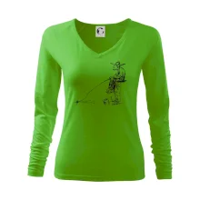 Kreslený rybář na pařezu