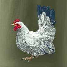 Slepice kreslená bílá