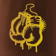 Box rukavice - zlatý potisk