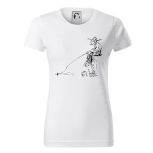 Kreslený rybář na pařezu