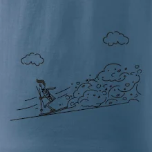 Kreslený lyžař na horách