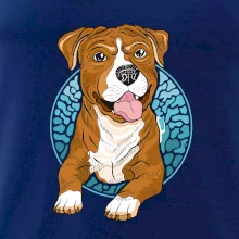 Americký staford kreslený v kolečku (Pecka design)