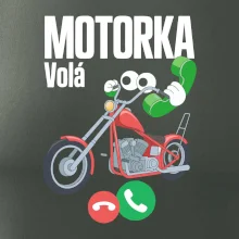 Karikatura motorka chopper volá