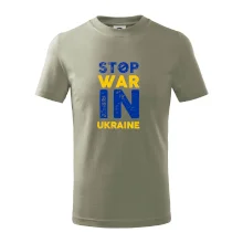 Barevný nápis Stop war in ukraine