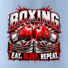 Boxerské rukavice v ringu eat sleep repeat