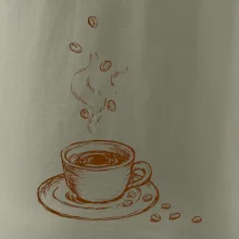 Hrnek plný čerstvé kávy