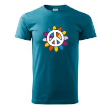 Peace symbol s kreslenou květinou