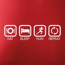 Eat sleep run repeat v řadě Eat sleep run repeat v řadě