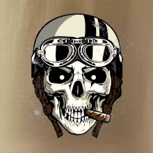 Motorkářská helma a doutník