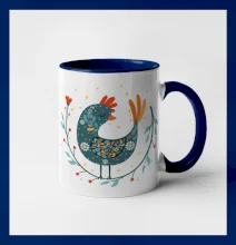 Folklor - slepice s kopretinou