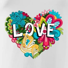 Love nápis květovaný