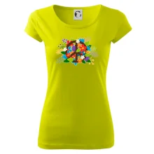 Peace symbol prorostlý květinami